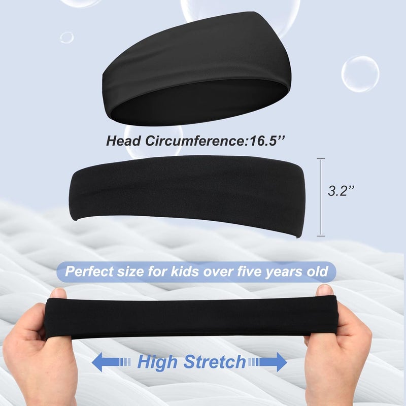 Civaner 4 Pcs Boys Headbands Athletic Sweatbands Kids Sports Wicking Breathable Headbands Elastic for Girls Boys Football - Image 3